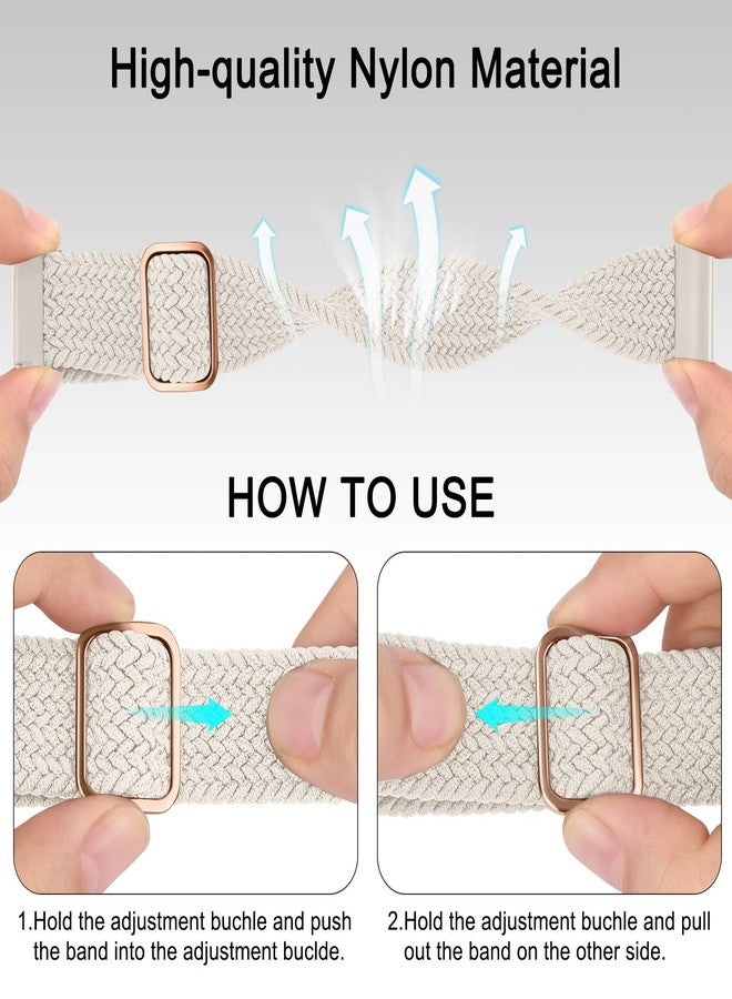 Meliya 3 Pack Braided Stretchy Bands for IDW13,IDW16,IDW19 Smartwatch Bands, 22mm Elastic Straps for Fitpolo IDW13/Woneligo W13/FITVII HM57, TOOBUR/ENOMIR/MILOUZ/Gydom/Faweio/Amzhero/Tensky IDW19 Smart Watch for Women Men (Mauve/Pink Sand/Starlight) - Image 4