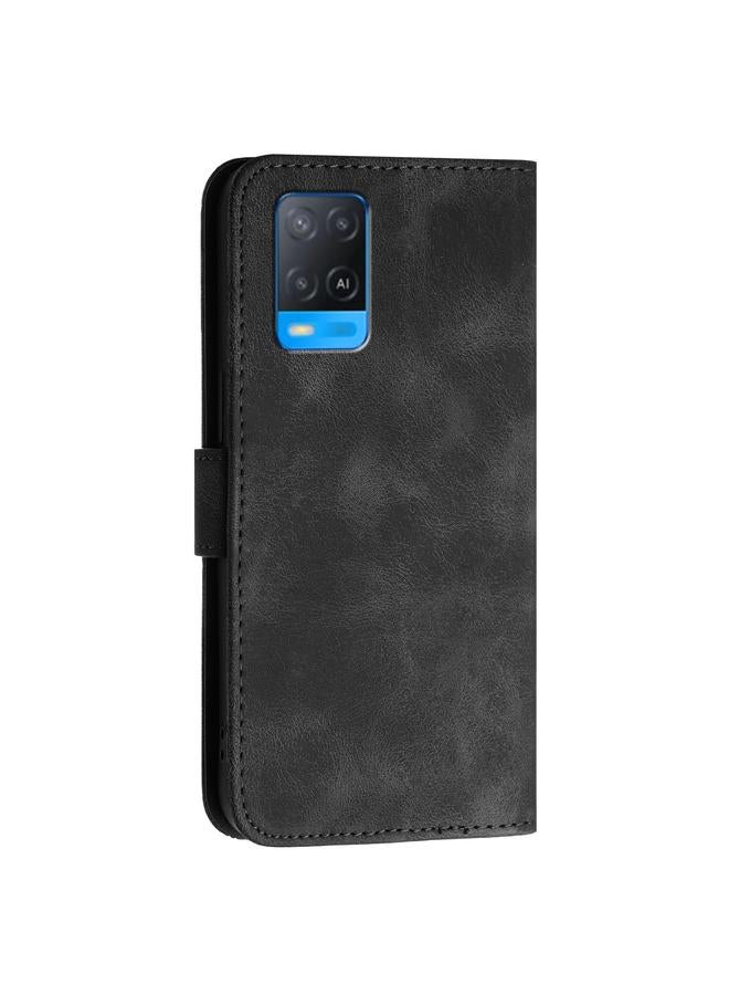 اس-توب جراب هاتف OPPO A93 5G من الجلد بنمط شبكي منقوش على شكل فراشة مع حبل تعليق - Image 3