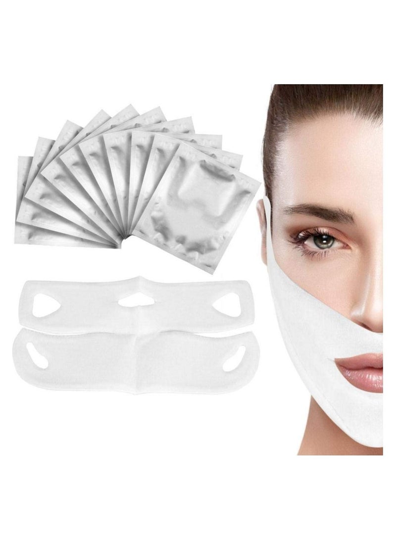 Y&D V Line Mask 10pcs Neck Mask Face Care Contour Lifting Up V-shape Facial Moisturizing Firming for Chin  - Image 1