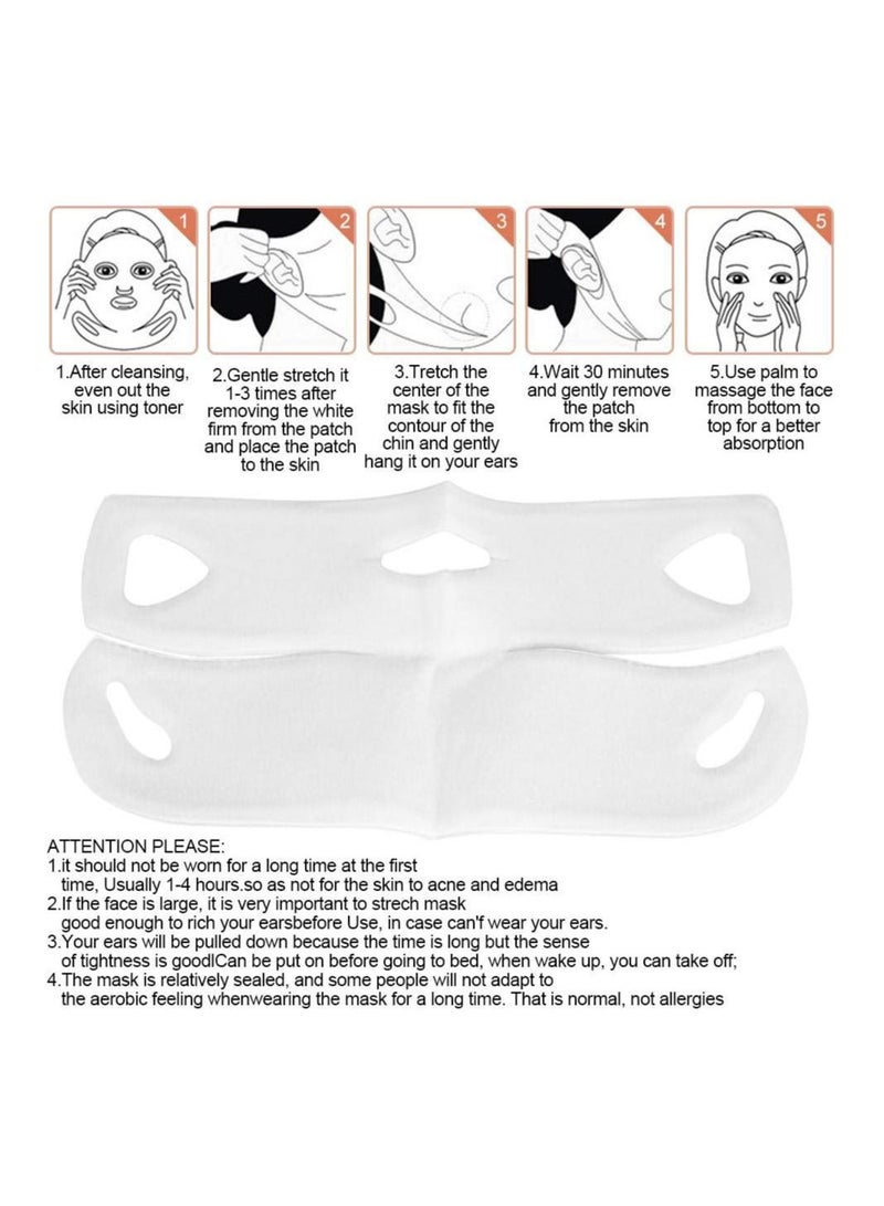 Y&D V Line Mask 10pcs Neck Mask Face Care Contour Lifting Up V-shape Facial Moisturizing Firming for Chin  - Image 3