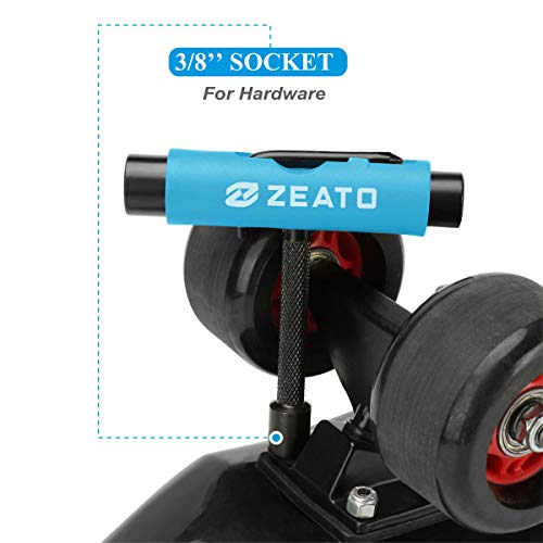 Zeato [Upgrade Version] All-In-One Skate Tools Multi-function Portable Skateboard T Tool Accessory with T-type Allen Key and L-type Phillips Head Wrench Screwdriver - Blue - Image 5