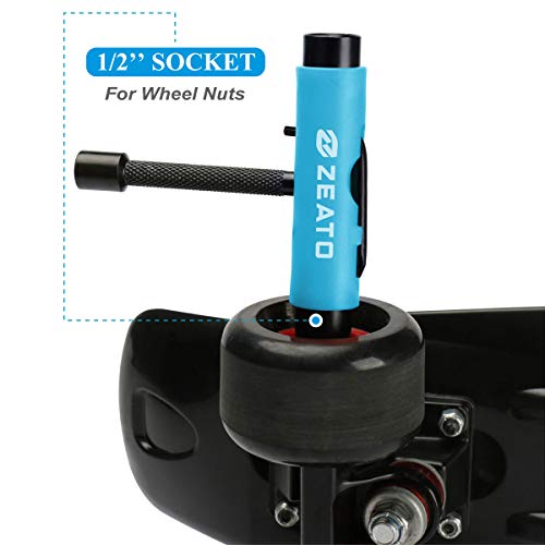 Zeato [Upgrade Version] All-In-One Skate Tools Multi-function Portable Skateboard T Tool Accessory with T-type Allen Key and L-type Phillips Head Wrench Screwdriver - Blue - Image 4