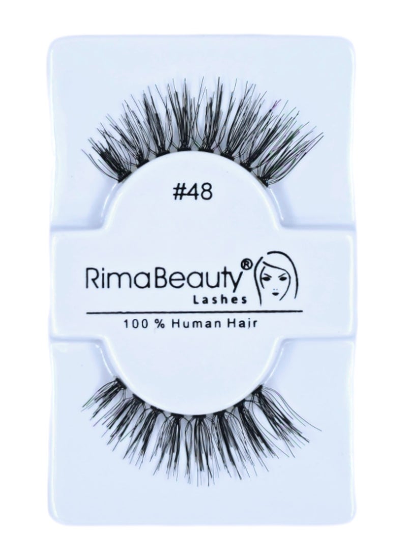 Rima Beauty Lashes - Human HAIR Black # 48 - Image 1