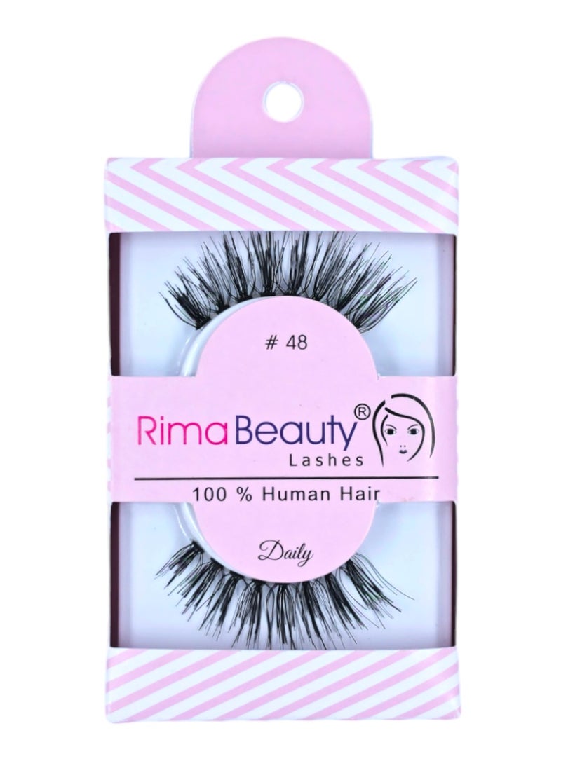 Rima Beauty Lashes - Human HAIR Black # 48 - Image 1