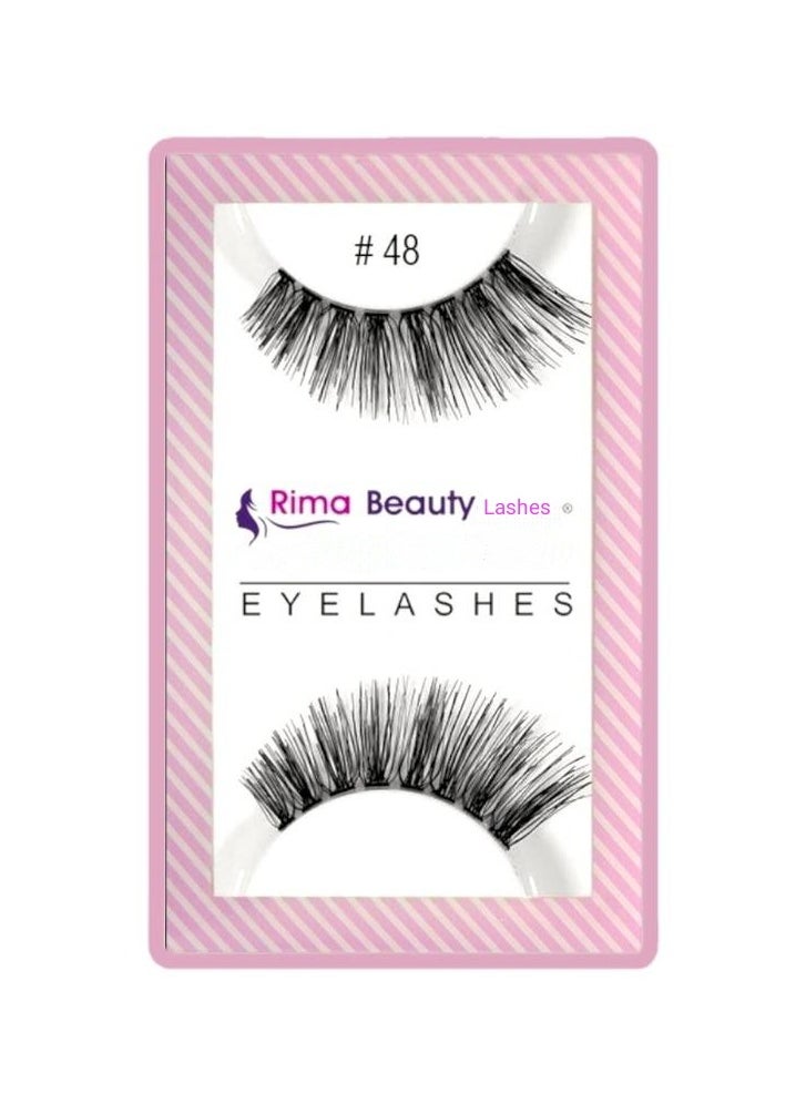 Rima Beauty Lashes - Human HAIR Black # 48 - Image 1