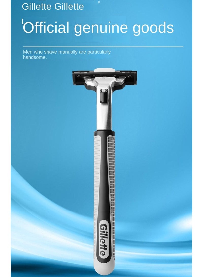 ماكينة حلاقة جيليت فيكتور اليدوية ذات الشفرة المزدوجة والرغوة، عبوة سفر متعددة الاستخدامات، شفرة واحدة ورغوة واحدة - Image 2