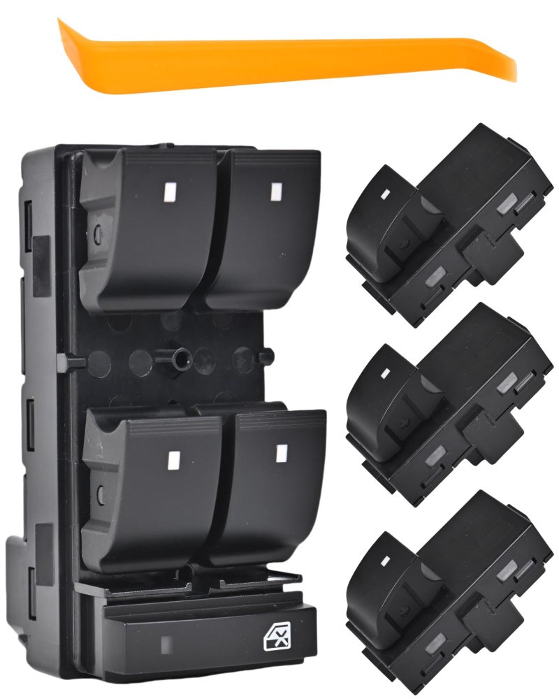 Driver Side Power Master Window Switch 3 Pcs Passenger Window Switches Compatible with 20072013 Chevy Silverado TraverseGMC Sierra 1500 2500HD 3500HD20102013 Yukon20082011 HHR OE 20945129