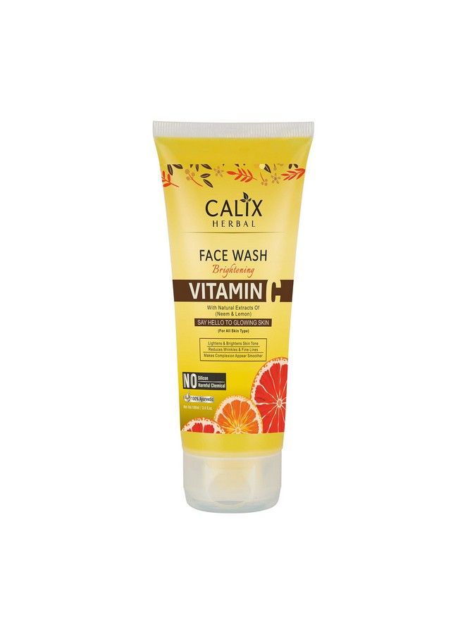 Calix Herbal Organic & Ayurvedic Vitamin C Face Wash For Skin Brightening Lightening & Glowing ; Reduces Wrinkles & Fine Lines For Women & Men Suitable For All Skin Types 100 Ml (Pack Of 2) - Image 4