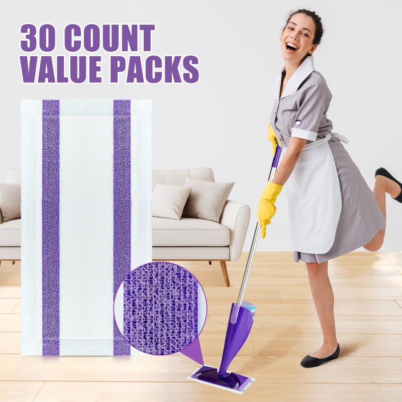 YFUARY 50 Count for Swiffer Wet Jet Pads, Disposable Wet Jet Pads, for Swiffer Wet Pads Refill for Spray Mop, All-Floor Cleaning Pads Safe for Hardwood & Multi-Surface - Image 3