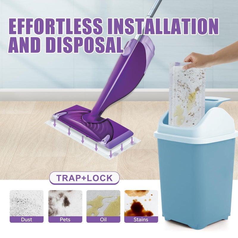 YFUARY 50 Count for Swiffer Wet Jet Pads, Disposable Wet Jet Pads, for Swiffer Wet Pads Refill for Spray Mop, All-Floor Cleaning Pads Safe for Hardwood & Multi-Surface - Image 4