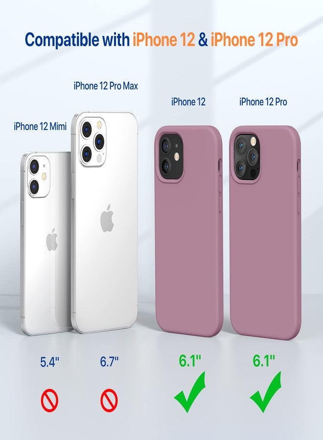 ميراكيس جراب Miracase متوافق مع هاتف iPhone 12 و iPhone 12 Pro مقاس 6.1 بوصة (2020)، جراب حماية كامل للجسم من السيليكون السائل والمطاط الهلامي، مقاوم للصدمات والسقوط (لون الكشمش الأسود) - Image 2