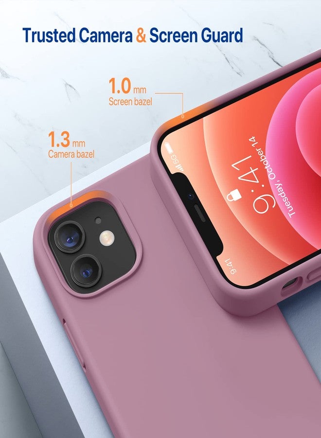 ميراكيس جراب Miracase متوافق مع هاتف iPhone 12 و iPhone 12 Pro مقاس 6.1 بوصة (2020)، جراب حماية كامل للجسم من السيليكون السائل والمطاط الهلامي، مقاوم للصدمات والسقوط (لون الكشمش الأسود) - Image 5