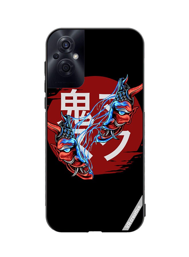 VR CREATIVE Protective Case Cover For Oppo Reno8 Z Cracked Mask Design Multicolour - Image 1