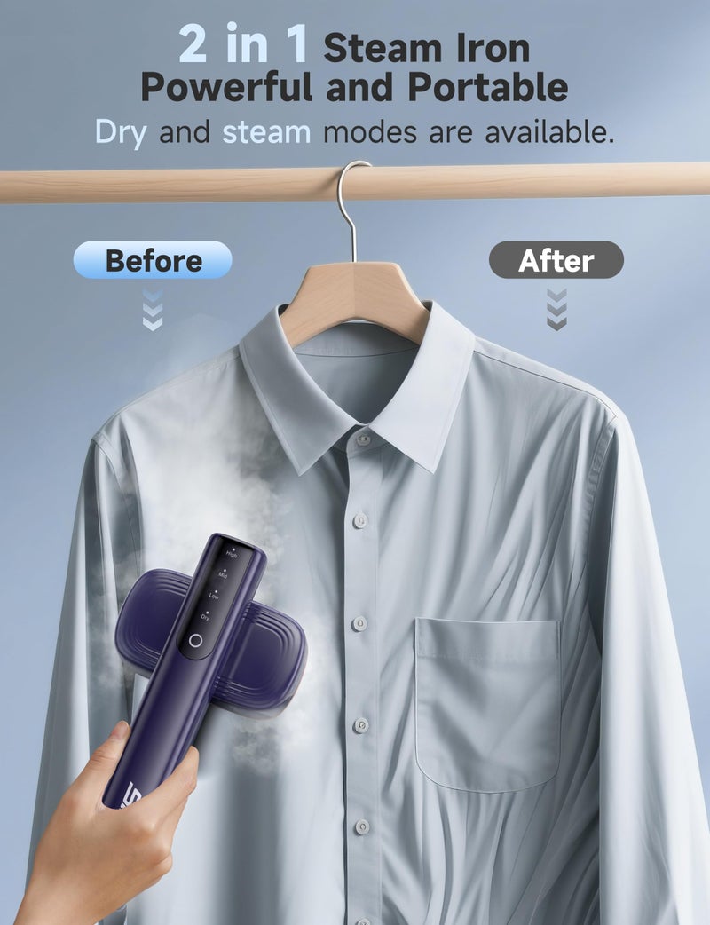 Sundu Steamer for Clothes,1200W Powerful Portable Steamer Iron,15s Fast Heat-up,100ml Tank,20 Min Continuous Steam, Wrinkle Remover for Travel, Home, Office(Blue) - Image 2