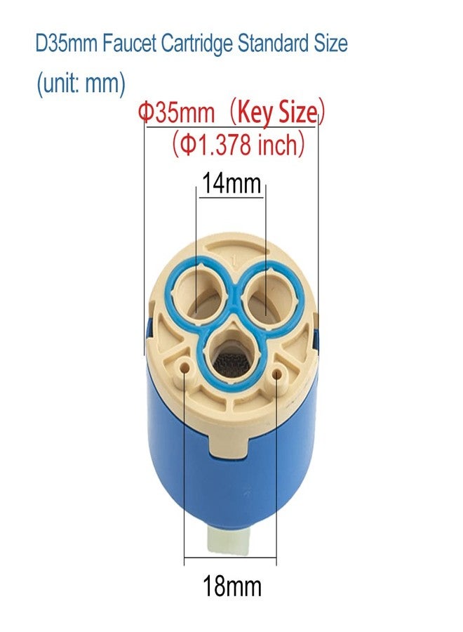 XUCHUAN Diameter 35mm Ceramic Faucet Cartridge Replacement for Single Handle Kitchen Basin Shower Faucet Part, Ceramic Faucet Valve - Image 2
