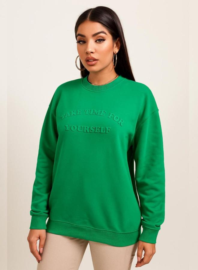 Pause Women Regular Fit Embossed Detail Sweatshirt - Image 1