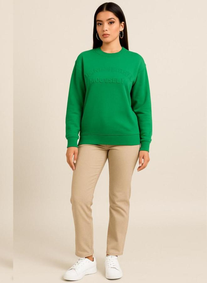 Pause Women Regular Fit Embossed Detail Sweatshirt - Image 4