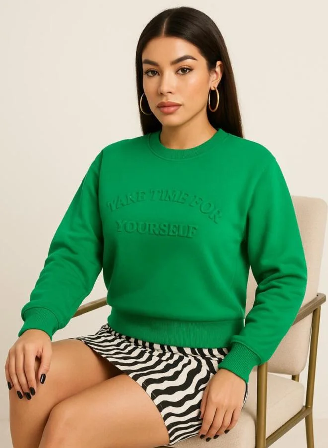 PAUSE  Pause Women Regular Fit Embossed Detail Sweatshirt for Women | Best Price UAE