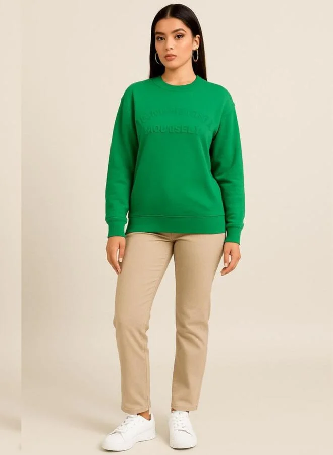 PAUSE  Pause Women Regular Fit Embossed Detail Sweatshirt for Women | Best Price UAE