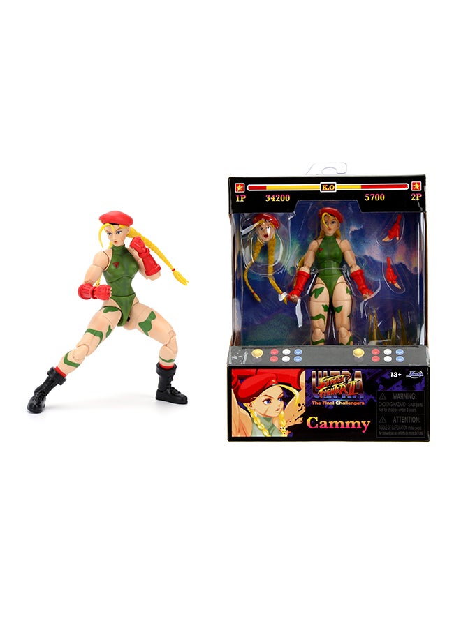 Jada STREET FIGHTER CAMMY 6 inch deluxe articulated collector figure with interchangeable hands and head, accessories and 20 articulated points - Image 3