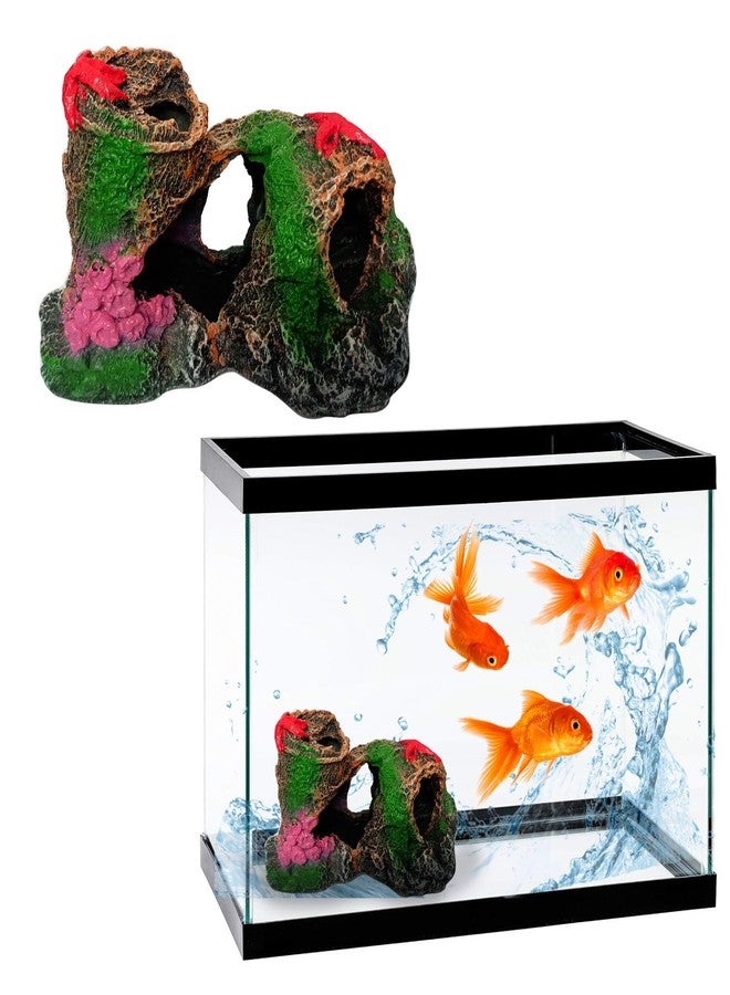 Smiling Pets Resin Baby Twin Drums Betta Log Aquarium Decorations Ornament Fish House Cave Wood House Decor for Small and Medium Fish Tank (Twin Drum+AIR Pump+Pipe) - Image 2