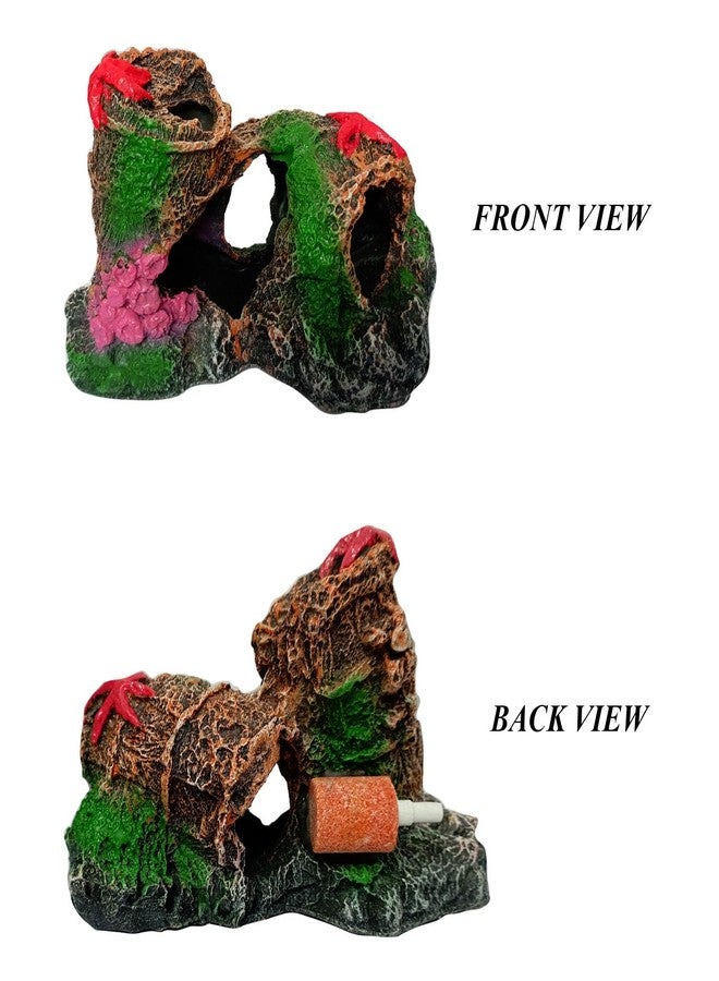 Smiling Pets Resin Baby Twin Drums Betta Log Aquarium Decorations Ornament Fish House Cave Wood House Decor for Small and Medium Fish Tank (Twin Drum+AIR Pump+Pipe) - Image 4