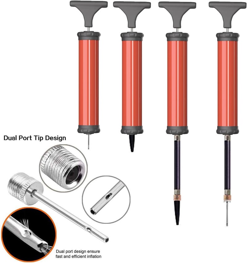 D.DUO Portable Ball Pump,Air Pump Inflator Kit with Needle,Nozzle, Extension Hose for Basketball Football Volleyball Rugby Exercise Sports Ball - Image 4