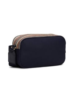 TOMMY HILFIGER Women's Signature Zip Camera Bag, Blue- Recycled Polyester  - Image 3