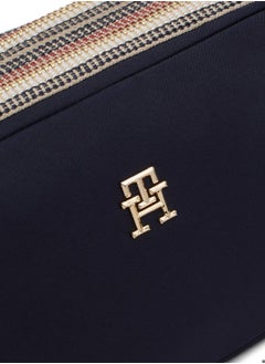 TOMMY HILFIGER Women's Signature Zip Camera Bag, Blue- Recycled Polyester  - Image 4