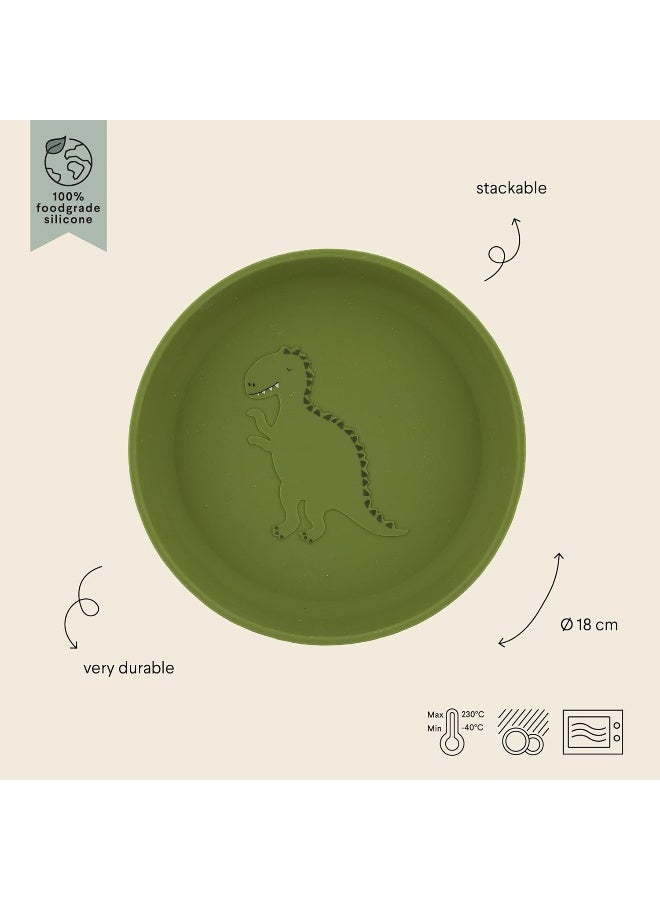 Trixie Silicone Plate - Mr. Dino - 100% Food Grade Silicone – 4m+ Durable and Easy to Clean Tableware - Perfect for Baby-Led Weaning and Independent Eating - Image 3