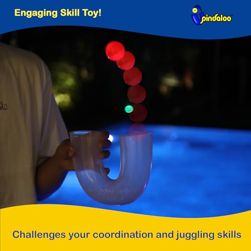 pindaloo Original Led Light Neon Skill Game with 2 Balls- Gifts for Kids and Adults Indoor & Outdoor Games, Girls, & Teens - Gift Ideas, Fun Stuff, Develops Motor & Juggling Skills (Neon) - Image 2