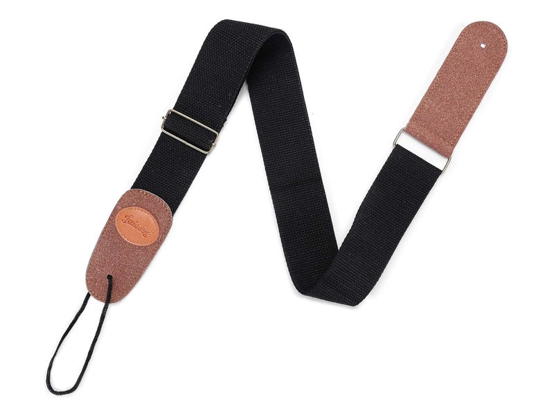 Juarez Adjustable Guitar Strap For Electric/Acoustic Guitar/Bass - Soft Strap with PU Leather Ends Black - Image 1