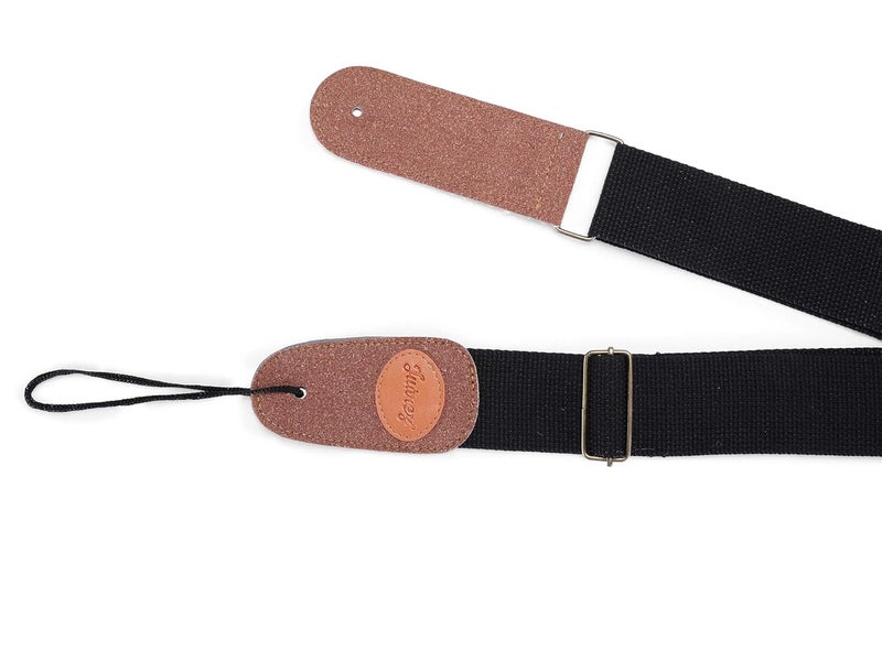 Juarez Adjustable Guitar Strap For Electric/Acoustic Guitar/Bass - Soft Strap with PU Leather Ends Black - Image 5