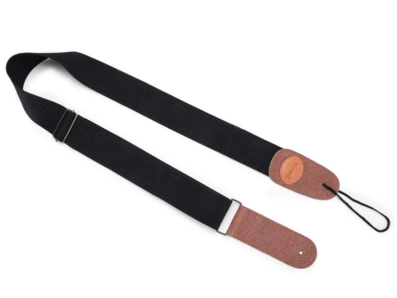 Juarez Adjustable Guitar Strap For Electric/Acoustic Guitar/Bass - Soft Strap with PU Leather Ends Black - Image 3