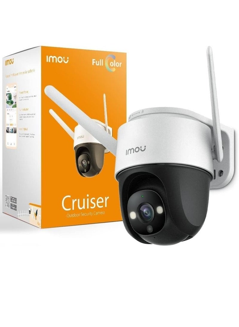 Cruiser 1080P Wi-Fi Smart Home Outdoor Security Camera Color Night Vision 360 Degree IP66 Dust And Water Protection ,Built-in Spotlight And Siren, Two-way Talk, AI Cloud/SD Card Storage