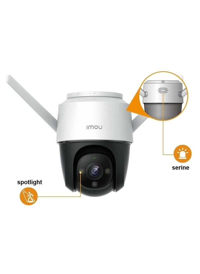 Cruiser 1080P Wi-Fi Smart Home Outdoor Security Camera Color Night Vision 360 Degree IP66 Dust And Water Protection ,Built-in Spotlight And Siren, Two-way Talk, AI Cloud/SD Card Storage
