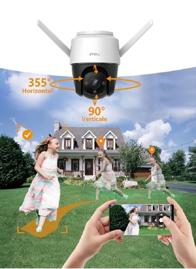 Cruiser 1080P Wi-Fi Smart Home Outdoor Security Camera Color Night Vision 360 Degree IP66 Dust And Water Protection ,Built-in Spotlight And Siren, Two-way Talk, AI Cloud/SD Card Storage
