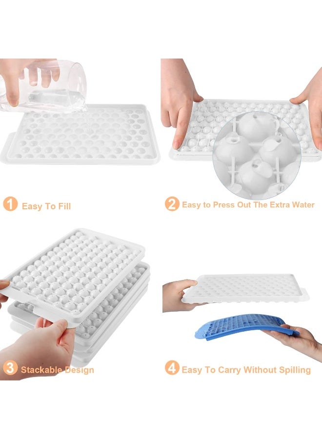 WIBIMEN Mini Ice Cube Trays, Upgraded Small Easy Release Ice Cube Trays, 104x4 PCS Tiny Ice Trays for Chilling Drinks, Coffee, Juice (4Pack White Trays, Ice Bin & Scoop) - Image 4