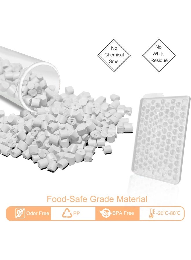 WIBIMEN Mini Ice Cube Trays, Upgraded Small Easy Release Ice Cube Trays, 104x4 PCS Tiny Ice Trays for Chilling Drinks, Coffee, Juice (4Pack White Trays, Ice Bin & Scoop) - Image 3