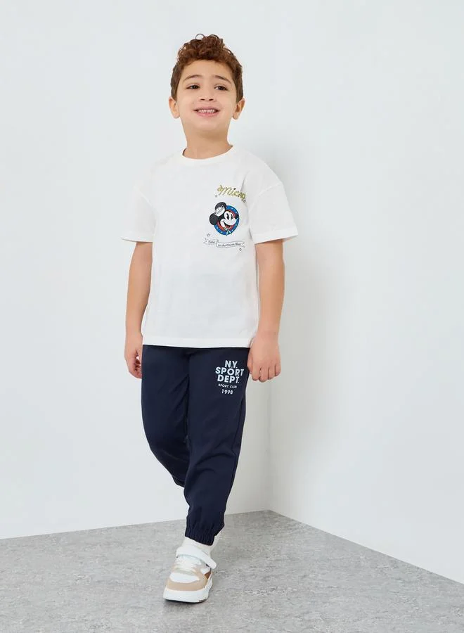 ستايلي بنطلون رياضي جوغر مطبوع بأساور مطاطية