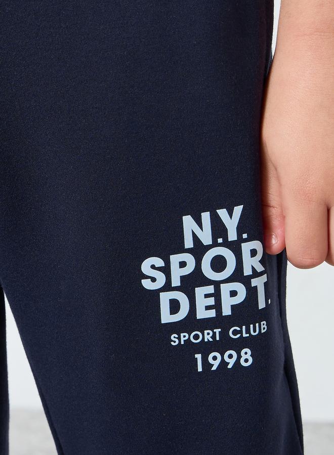 ستايلي بنطلون رياضي جوغر مطبوع بأساور مطاطية - Image 3