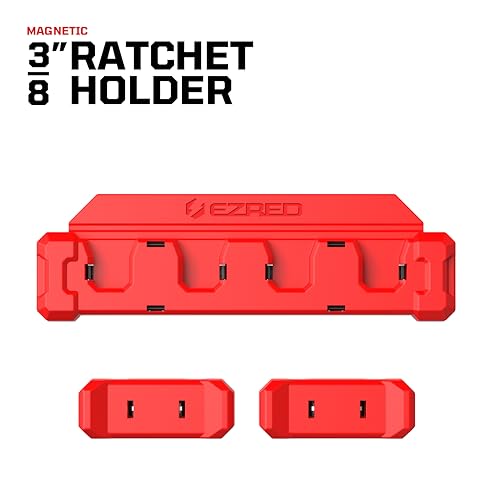 E-Z Red EZRED EZRH4 Magnetic 38 Ratchet Holder Red Holds 4 Ratchets - Image 3