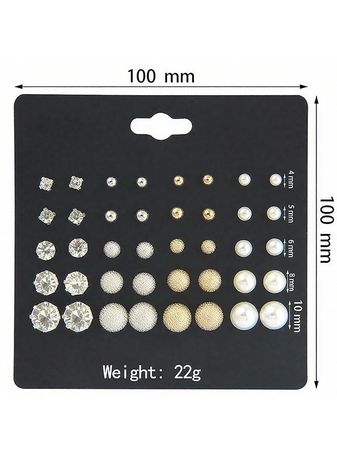 Happy D Pair Of 20 Alloy Rhinestone Fashion Ear Studs - Image 2