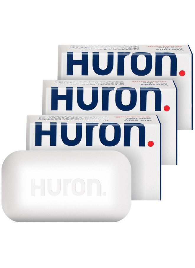 Huron - Bar Soap - Citrus + Eucalyptus, 3 Pack - Crisp & Invigorating Scent Of Citrus, Eucalyptus, Mint & Aromatic Greens - Image 1