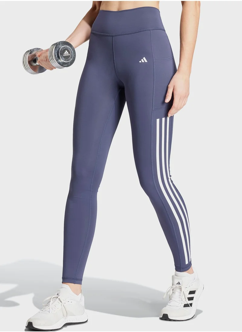 Adidas Optime 3 Stripe Full Length Leggings