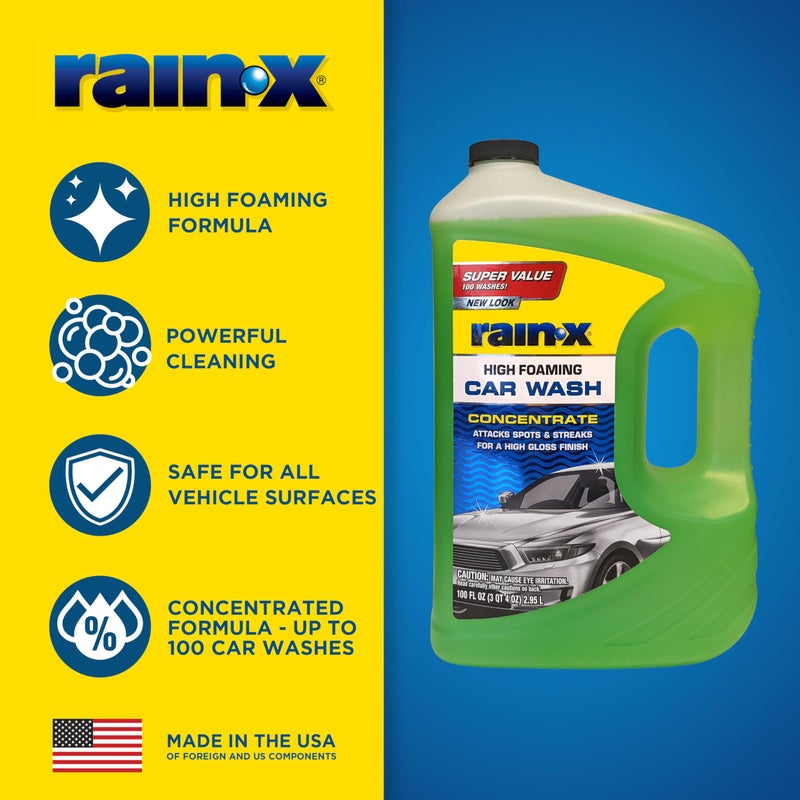 Rain-X 620191 Foaming Car Wash - 100 fl oz. High-Foaming, Concentrated Formula For Greater Cleaning Action, Safely Lifting Dirt, Grime And Residues For An Exceptional Clean - Image 2