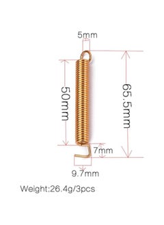 klarako 3pcs Electric Guitar Tremolo Bridge Tension Springs Tremolo Bridge System Springs for Floyd Rose/ST/Stratocaster Style Electric Guitar (Golden)  - Image 2