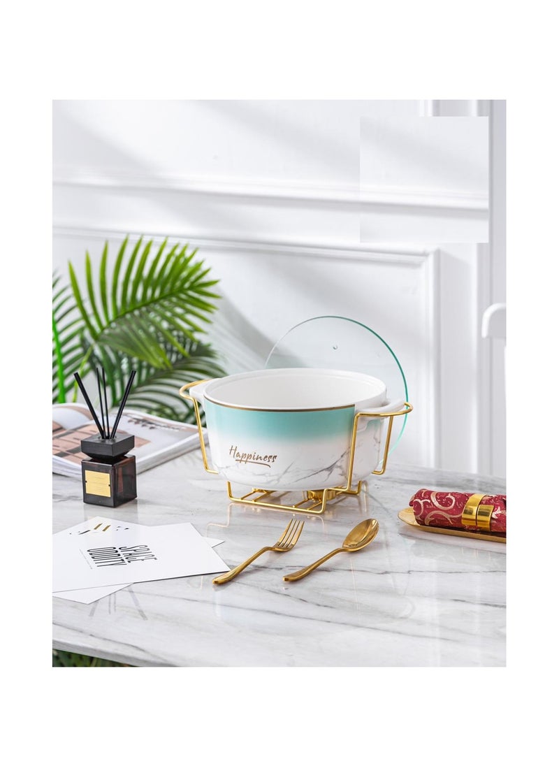 ماربل طاجن حله بورسلين حراري  بالغطاء حرارلى ماربل ابيض . CA61H  - Image 2