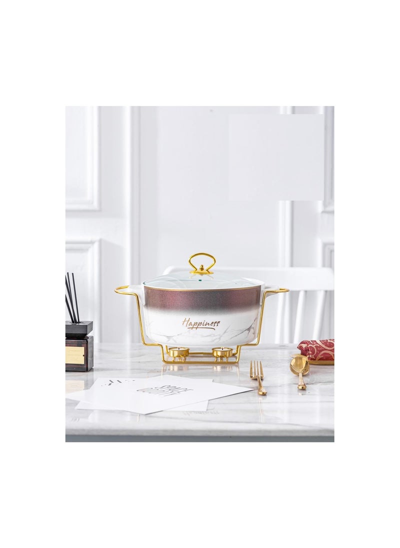 ماربل طاجن حله بورسلين حراري  بالغطاء حرارلى ماربل ابيض . CA61H  - Image 3