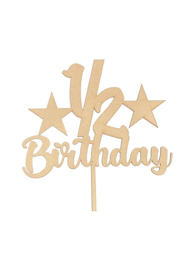 Funcart Funcart Half Birthday Star Golden Cake Topper  - Image 1
